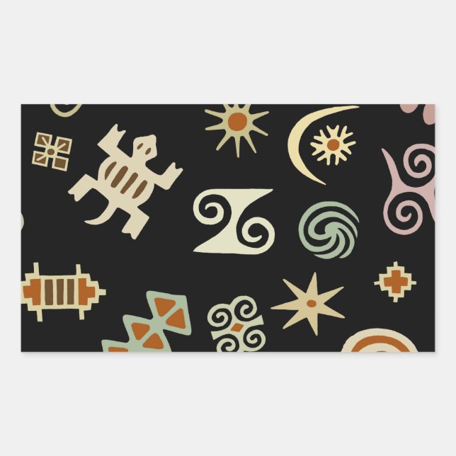 African Adinkra Symbols Rectangular Sticker (Front)