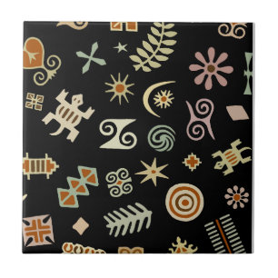 African Adinkra Symbols Tile