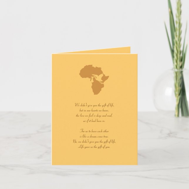 African Adoption Gift of You Poem - Customisable! Card (Front)