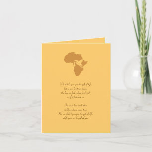 African Adoption Gift of You Poem - Customisable! Card