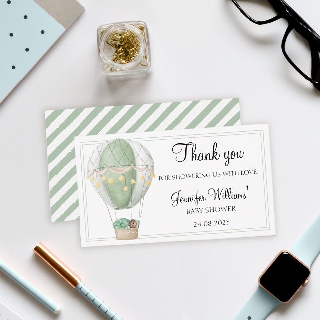 African America balloon baby shower thank you card (Creator Uploaded)