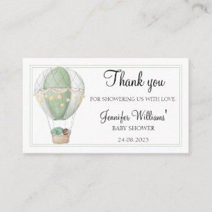 African America balloon baby shower thank you card