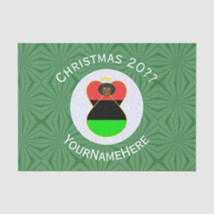 African America Flag Christmas Angel Personalised  Tissue Paper