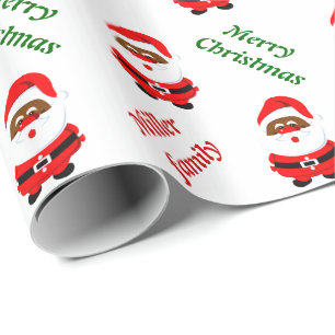 African-Americam Santa Claus Christmas custom Wrapping Paper
