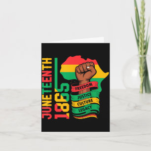 African american 1865 juneteenth black history card