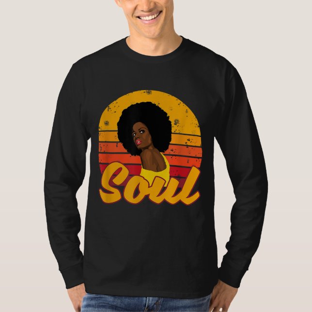 African American 70s 80s Funk Afro Disco Soul Mela T-Shirt (Front)
