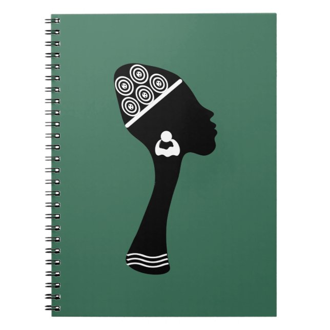 African American abstract woman profile Notebook (Front)