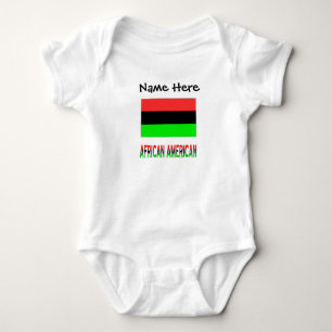 African American African Diaspora Flag Personalise Baby Bodysuit
