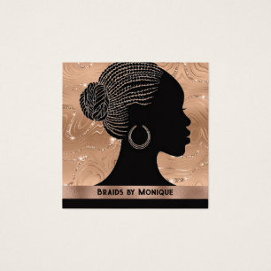 African American Afro Hair Braider Business Card