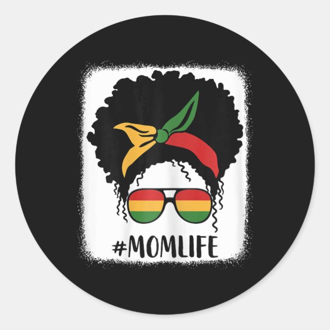 African American Afro Mum Life Black Mum Mothers D Classic Round Sticker (Front)