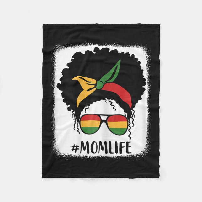 African American Afro Mum Life Black Mum Mothers D Fleece Blanket (Front)