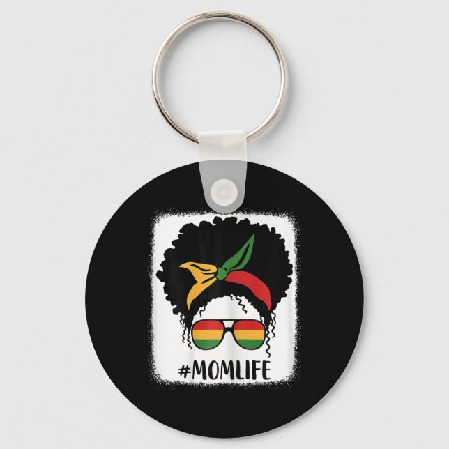African American Afro Mum Life Black Mum Mothers D Key Ring (Front)