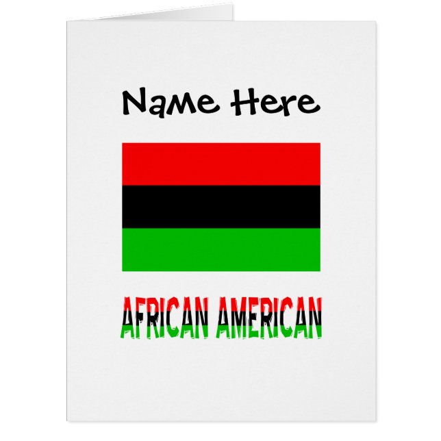 African American and Diaspora Flag with Your Name (Front)