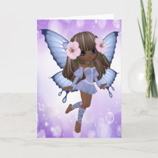 African American and Purple Fairy Card