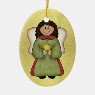 African American Angel Ceramic Tree Decoration