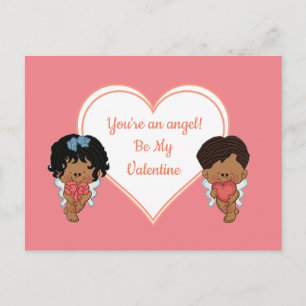 African American Angels Valentine Postcard