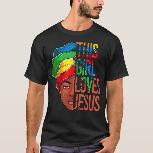 African American Apparel Girl Loves Jesus Christia T-Shirt (Front)