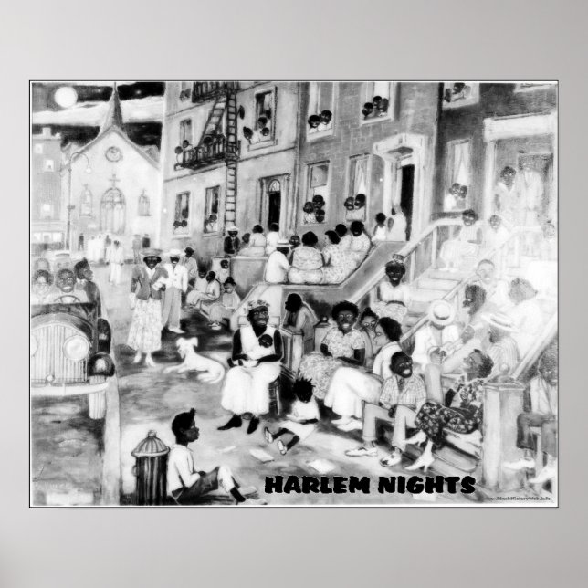 African American Art - Harlem Nights Poster (Front)