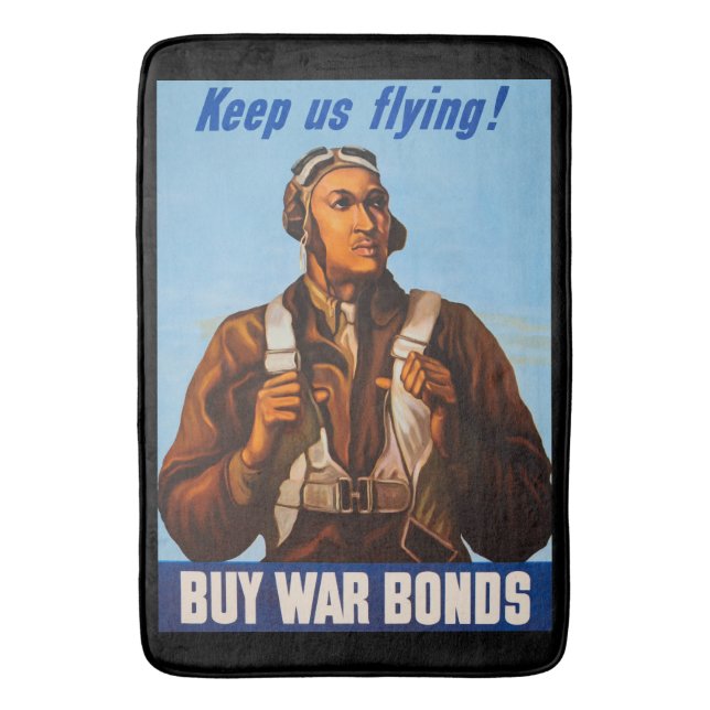 African American Aviators Fighter Pilots of WW2  Bath Mat (Front Vertical)