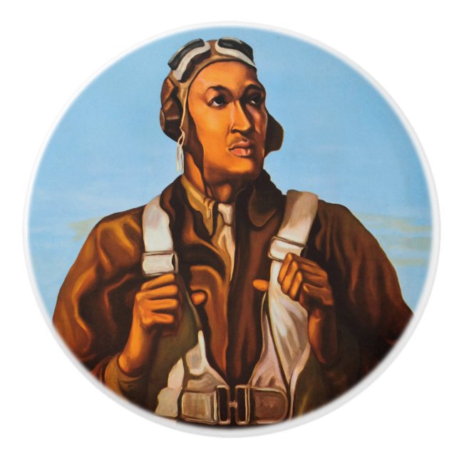 African American Aviators Fighter Pilots of WW2  Ceramic Knob (Front)