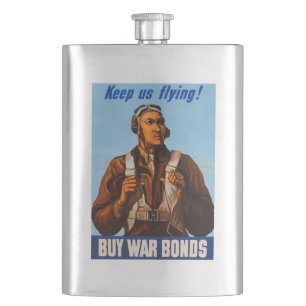 African American Aviators Fighter Pilots of WW2 Hip Flask