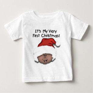 African American Baby 1st Christmas Baby T-Shirt