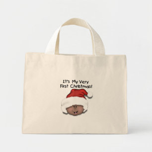 African American Baby 1st Christmas Mini Tote Bag