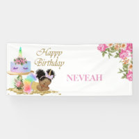 African American Baby Birthday Banner