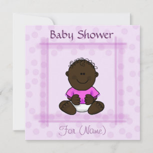 African-American Baby Girl Shower Invitation
