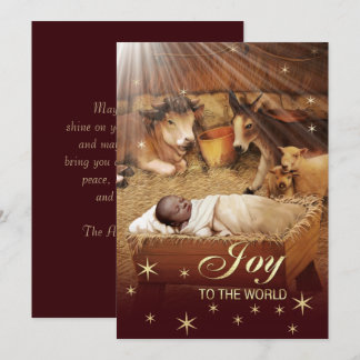 African American Baby Jesus Christmas Flat Cards