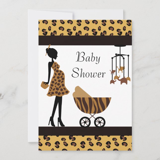 African American Baby Shower Invitation Safari (Front)