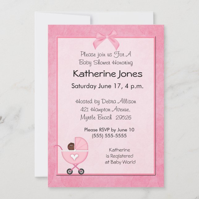 African American Baby Shower Invitations (Front)