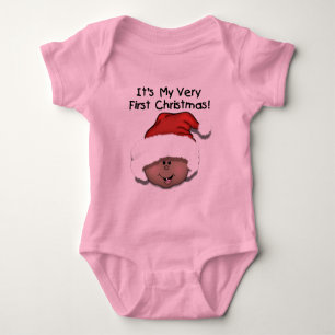 African American Baby's 1st Christmas Baby Bodysuit