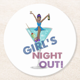 African American Bachelorette Party Round Paper Coaster
