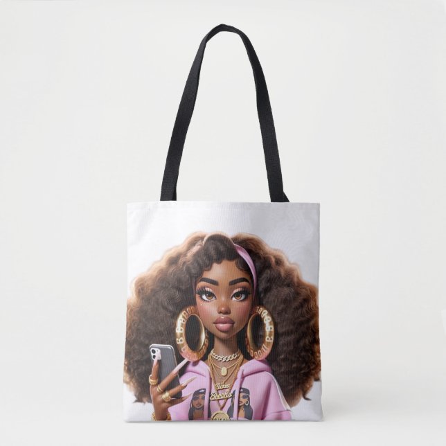 African American Baddie ,Beautiful girl Tote (Front)