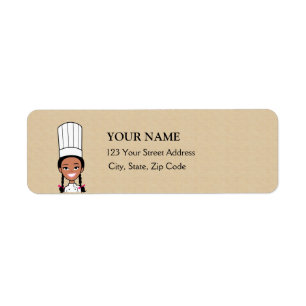 African American Baker Return Address Label