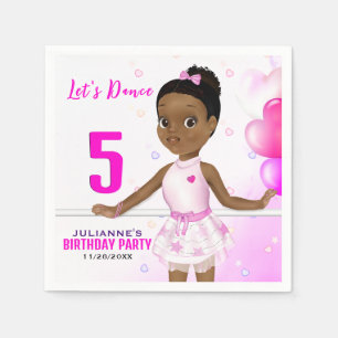 African American Ballerina Birthday Napkin
