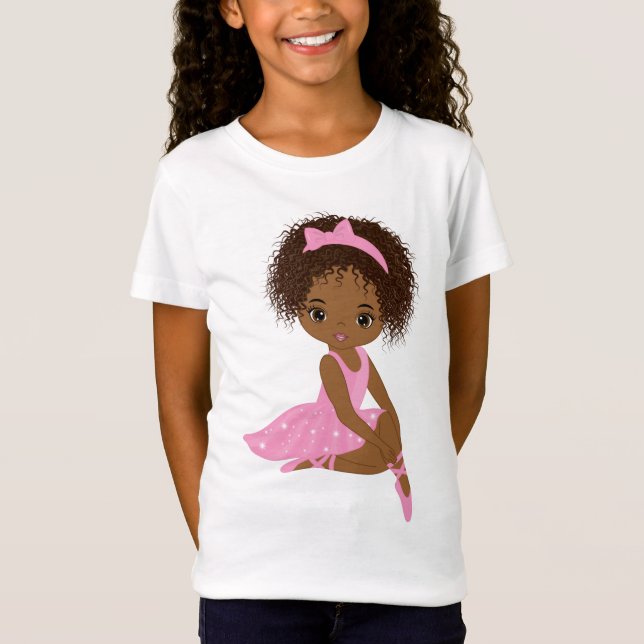 African American Ballerina, Black Girl T-Shirt (Front)