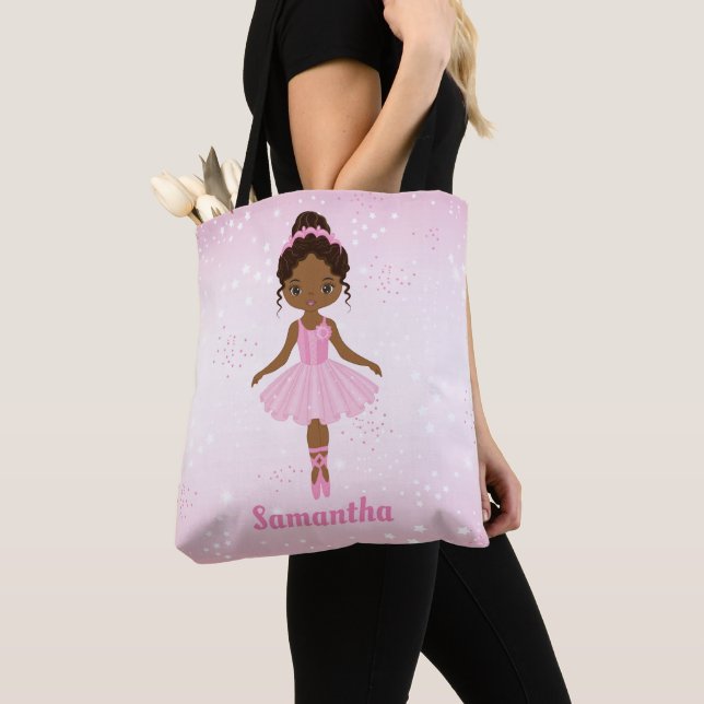 African American Ballerina Customised Tote Bag (Close Up)