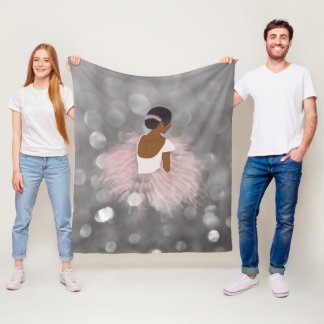 African American Ballerina Dancer Fleece Blanket