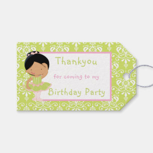 African American Ballerina 'Thank You' Gift Tag