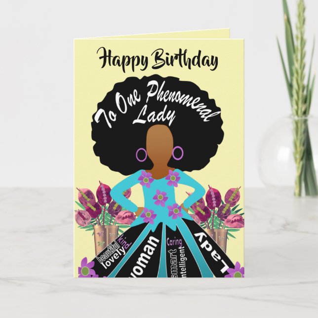 African American Beautiful Cousin Birthday Card (Front)
