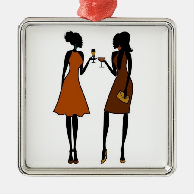 **AFRICAN AMERICAN** BEAUTIFUL LADIE'S METAL TREE DECORATION (Front)