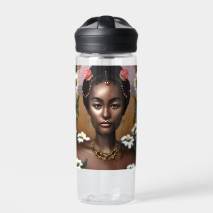 African-American Beauty AI Art Water Bottle