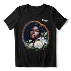 African-American Beauty Enjoying Her Flowers