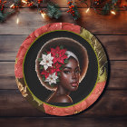African-American Beauty with Poinsettias