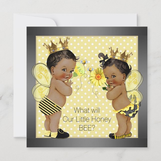 African American Bee Gender Reveal Invitation (Front)