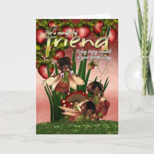 African American Birthday Card - Friend - Moonies