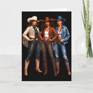 African American Black Cowgirl Western Country Tex Card