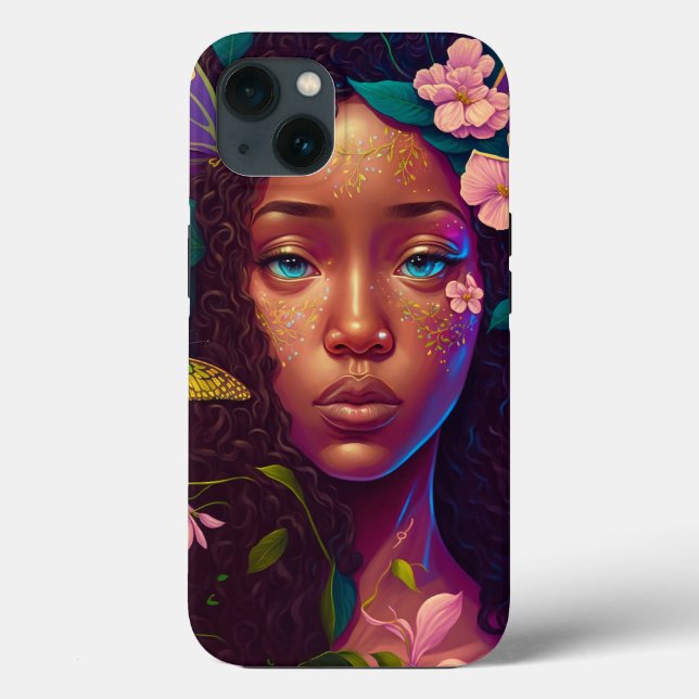 African American Black Fairy Fantasy Art Case-Mate iPhone Case (Back)